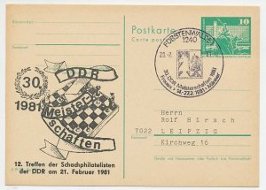 Postal stationery / Postmark Germany / DDR 1981 Chess