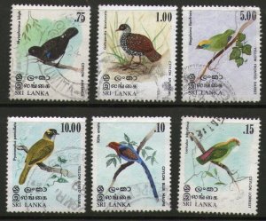 Sri Lanka 1979 Birds Blue Magpie Lorikeet Arrenga Spurfoul Barbet Bulbul Used #