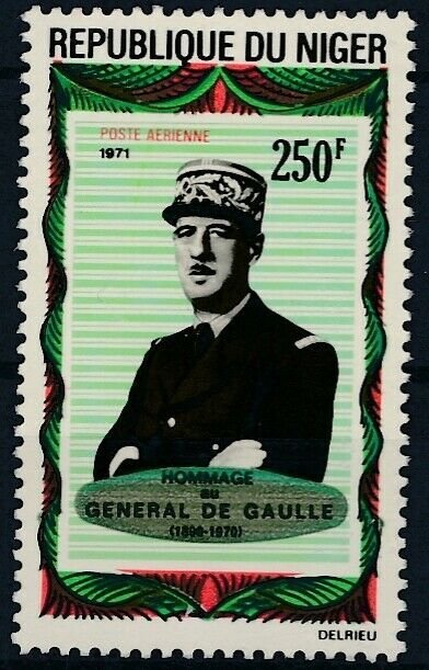 [I287]  Republic of Niger 1971 De Gaulle Airmail good stamp very fine MNH 