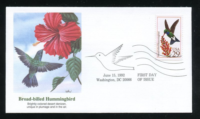 US 2643 Broad-billed Hummingbird UA Fleetwood cachet FDC