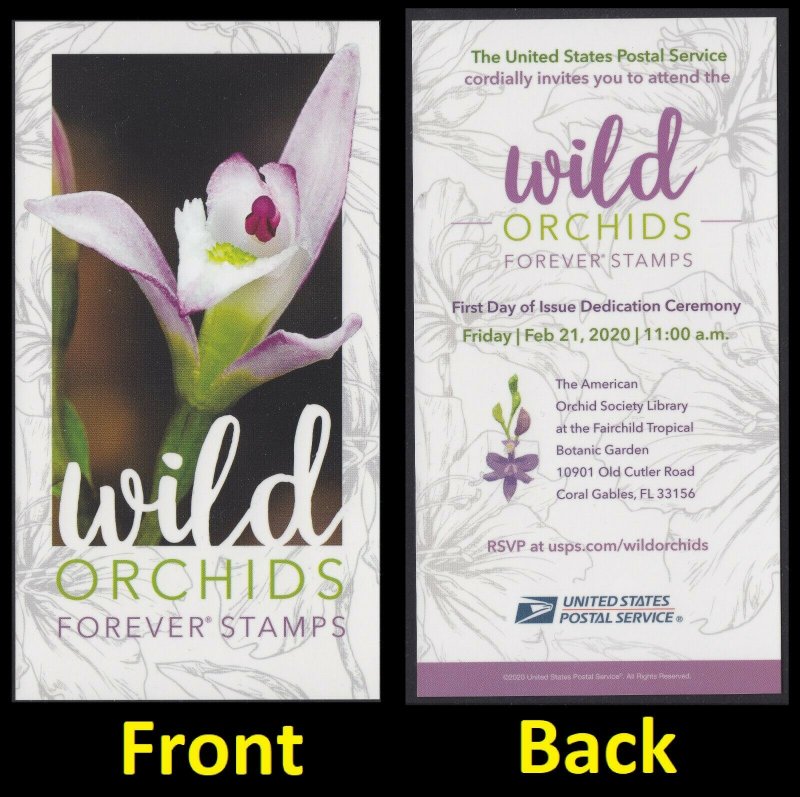 US Wild Orchids First Day of Issue Ceremony Invitation 2020