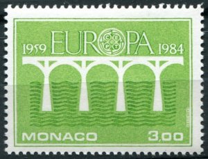 Monaco Sc#1425 MNH, 3f yel grn, Europa (C.E.P.T.) 1984 - Bridge, 25th Anniver...