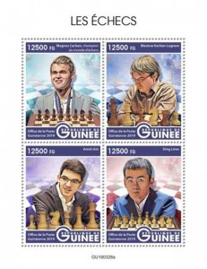 Guinea - 2019 Chess Champions - 4 Stamp Sheet - GU190328a