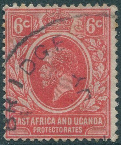 Kenya Uganda and Tanganyika 1921 SG67 6c carmine-red KGV FU (amd)
