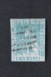 Italy Scott 13 Tuscany used.Scott CV $ 200.00 . Please see note.