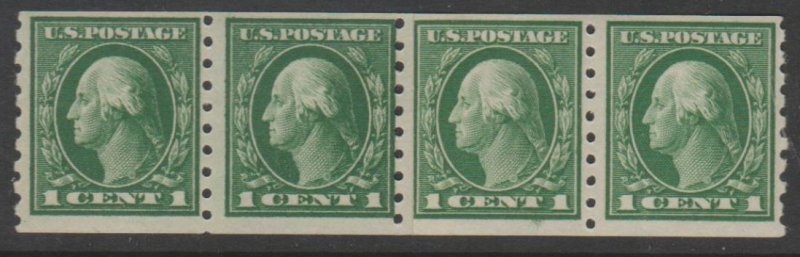 U.S. Scott #412 Washington Stamps - Mint Paste-Up Strip of 4 Stamps - IND