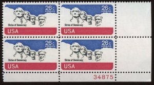 US Sc# C88.  Plate Block of 4 - Plate #: BR 34875. MNH.  Mt. Rushmore. 