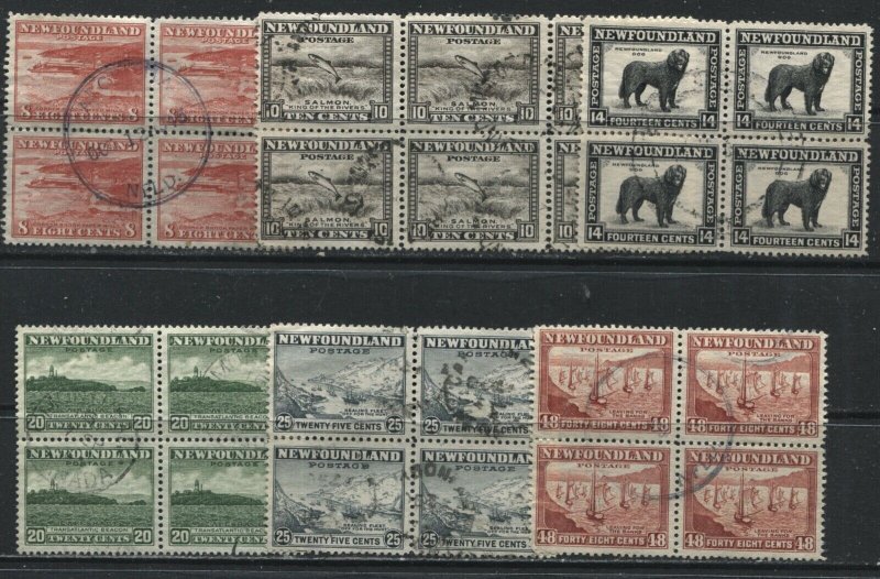 Newfoundland 40 all different all scanned used blocks of 4