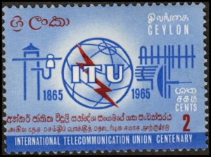 Ceylon 384 - Mint-H - 2c ITU (1965) (cv $1.60)