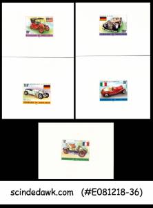 UPPER VOLTA - 1975 VINTAGE CARS - SET OF 5 DELUXE PROOF CARDS - MNH