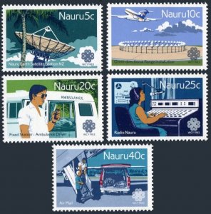 Nauru 268-272,MNH.Michel 267-271. World Communication Year WCY-1983.Plane,Track,