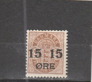 Denmark  Scott#  56  MH  (1904 Surcharged)