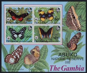 Gambia 407a MNH Butterflies, WWF, Abuko Nature Reserve