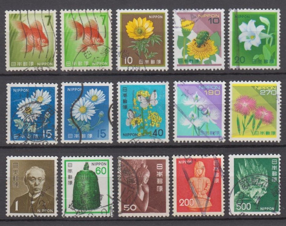 JAPAN 2019 NEW DEFINITIVE ISSUES NEW POSTAGE RATE FLOWER LANDSCAPE 7 STAMPS  USED