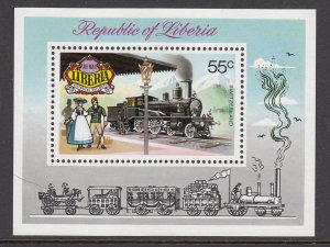 Liberia C197 Train Souvenir Sheet MNH VF