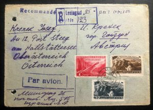 1949 St Petersburg Russia Soviet Union USSR Airmail Cover To Steeg Austria