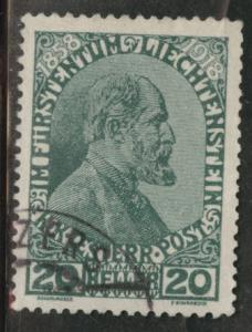 LIECHTENSTEIN Scott 10 used 1918 stamp CV$2