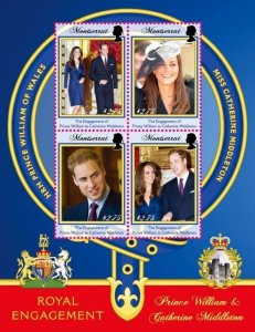 Montserrat - 2011 Royal Engagement of Prince William and Kate - Sheet of 4 - MNH