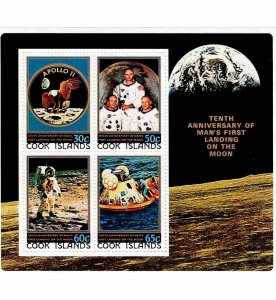 Cook Islands 1979 Sc 532-35 Minisheet Apollo 11 Anniversary Souvenir MNH