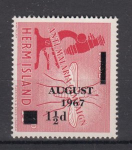 Herm, 1967 provisional Issue, the 1½d overprinted August 1967