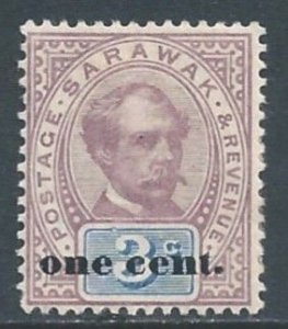 Sarawak #26 MH 3c Sir Charles Johnson Brooke Issue Surcharged