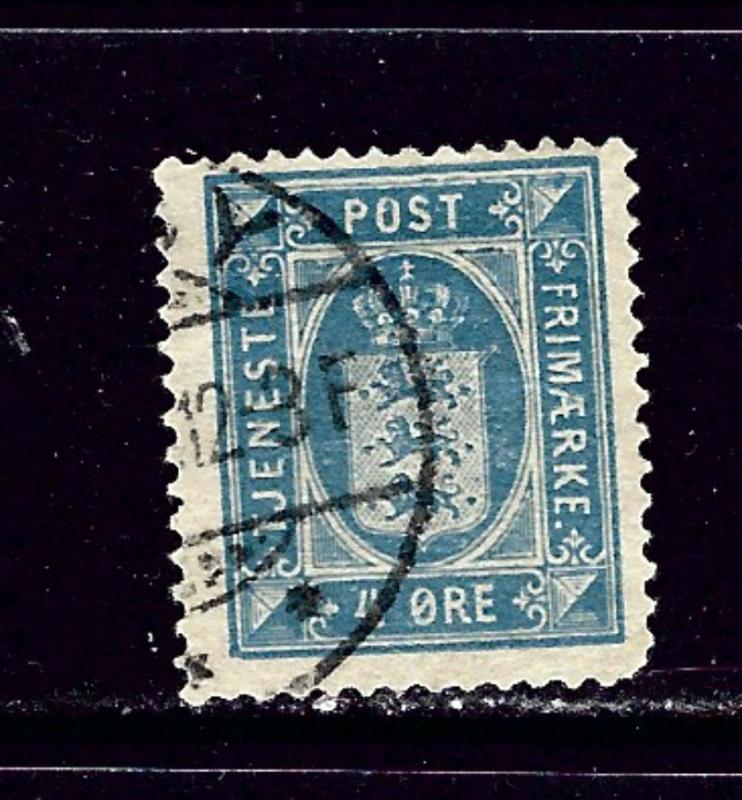 Denmark O18 Used 1916 issue rounded corner