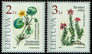 Lithuania #693-694  MNH - Flowers from the Red Book (2001)