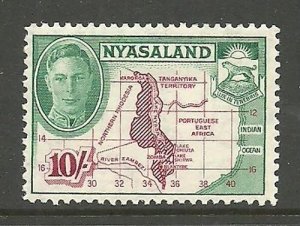 Album Treasures Nyasaland Scott # 80 10sh George V Map Mint VLH