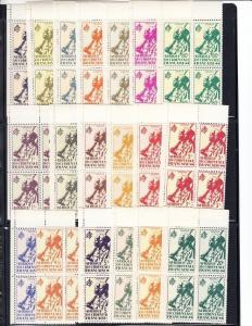 French West Africa Scott 17-35 Mint NH blocks of 4