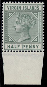 BRITISH VIRGIN ISLANDS QV SG27, ½d dull green, NH MINT.