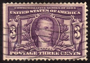 1904, US 3c, James Monroe, Used, Sc 325