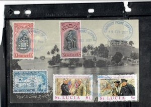 ST LUCIA  (P1207BB)  2007 PHILATELIC PSC SENT TO USA   5 STAMPS 