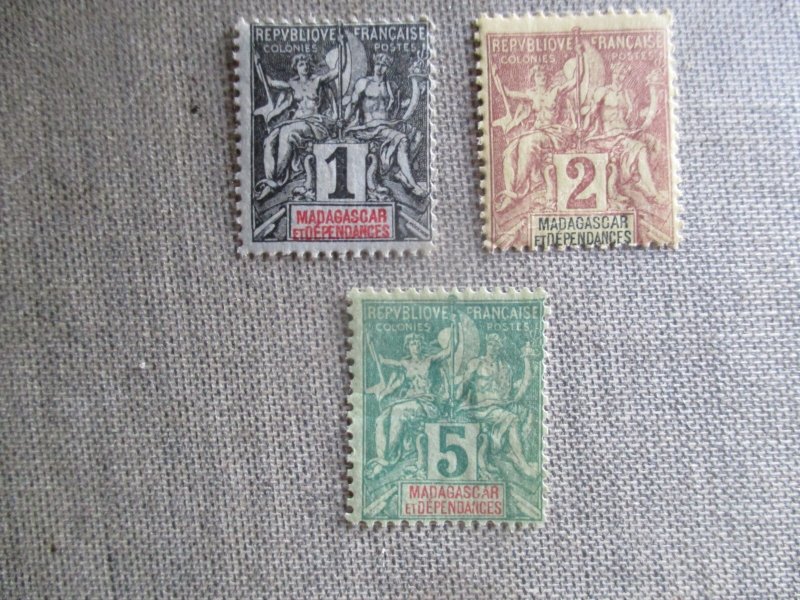 Madagascar, Scott# 28, 29,31, MH
