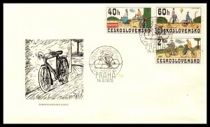 Czechoslovakia 2255-2259 Bicycles Set of Two U/A FDC