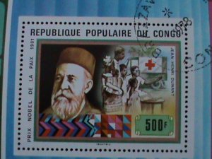 ​CONGO-1978- NOBLE PRICE WINNER-JEAN HENRI DUNANT--CTO S/S VF-FANCY CANCEL-