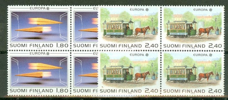 T: Finland 771-2 MNH blocks of 4 CV $40