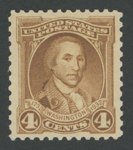 USA 709 - 4 cent Washington Bicentennial - XF/Superb app Mint never hinged