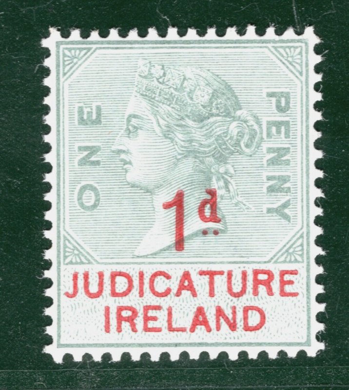 GB IRELAND QV REVENUE Stamp 1d Surcharge (THIN) JUDICATURE Mint MNH GR2WHITE49