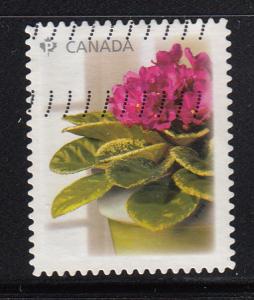 Canada 2010 used Scott #2377 (P) Decelles' Avalanche African violet ex booklet