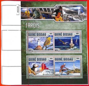 A5114 - GUINEA-BISSAU - ERROR - MISPERF: 2016 Lighthouses, Fishing, Birds, Kites