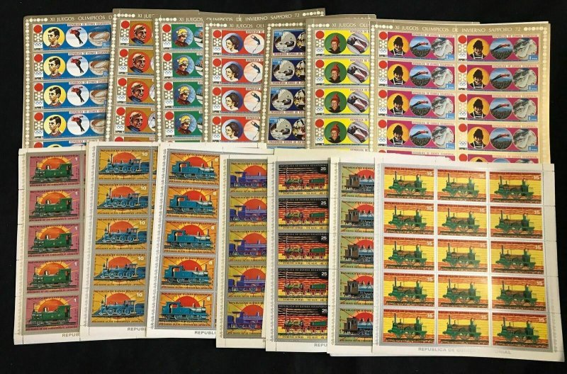 Guinea Africa Religion Sport Trains Art Royal Sheets MNH Appx 800 StampsGuxyz