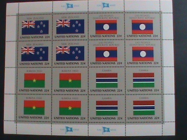 ​UNITED NATION-1986 SC#477-480  U. N. FLAGS SERIES MNH FULL SHEET- VERY FINE