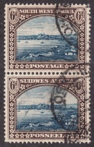 1931 South West Africa Sc #114 - 6a Used pair of stamps Cv$7