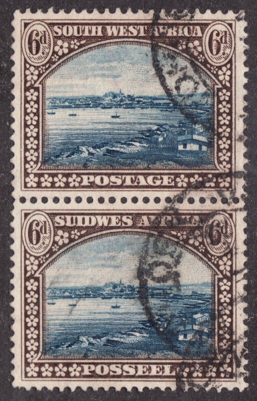 1931 South West Africa Sc #114 - 6a Used pair of stamps Cv$10