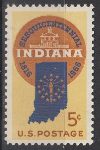 U.S.  Scott# 1308 1966 XF MNH Indiana Statehood