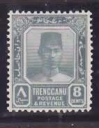 Malaya Trengganu-Sc#28- id13-unused NH og 8c gray Sultan-1938-