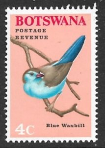 BOTSWANA 1967 4c Blue Waxbill Birds Issue Sc 22 MNH