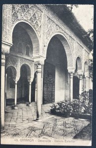 1927 Granada Spain RPPC Postcard Cover To Madrid Exterior Gallery