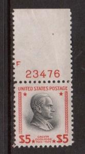 USA #834 XF/NH Plate Single