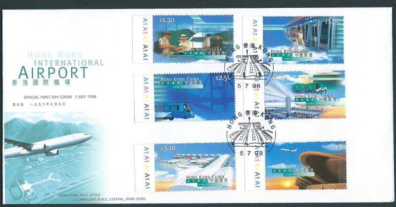 Hong Kong FDC VFU SG 924-929  - 1998 Airport Chek Lap Kok